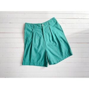 high waisted shorts vtgforest kelly green cotton pleated trouser‎ shorts